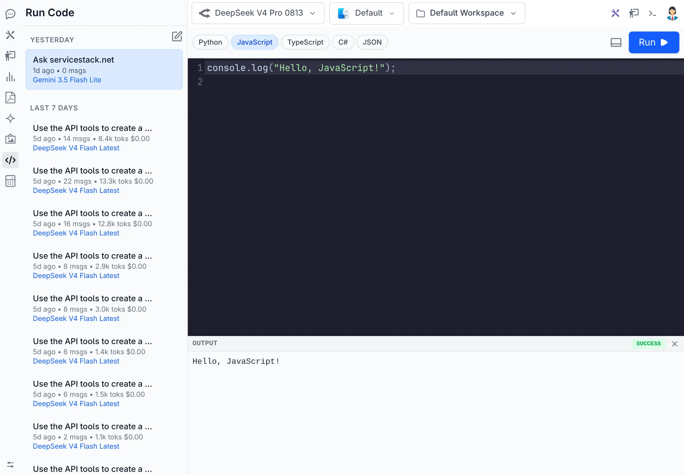 JavaScript code