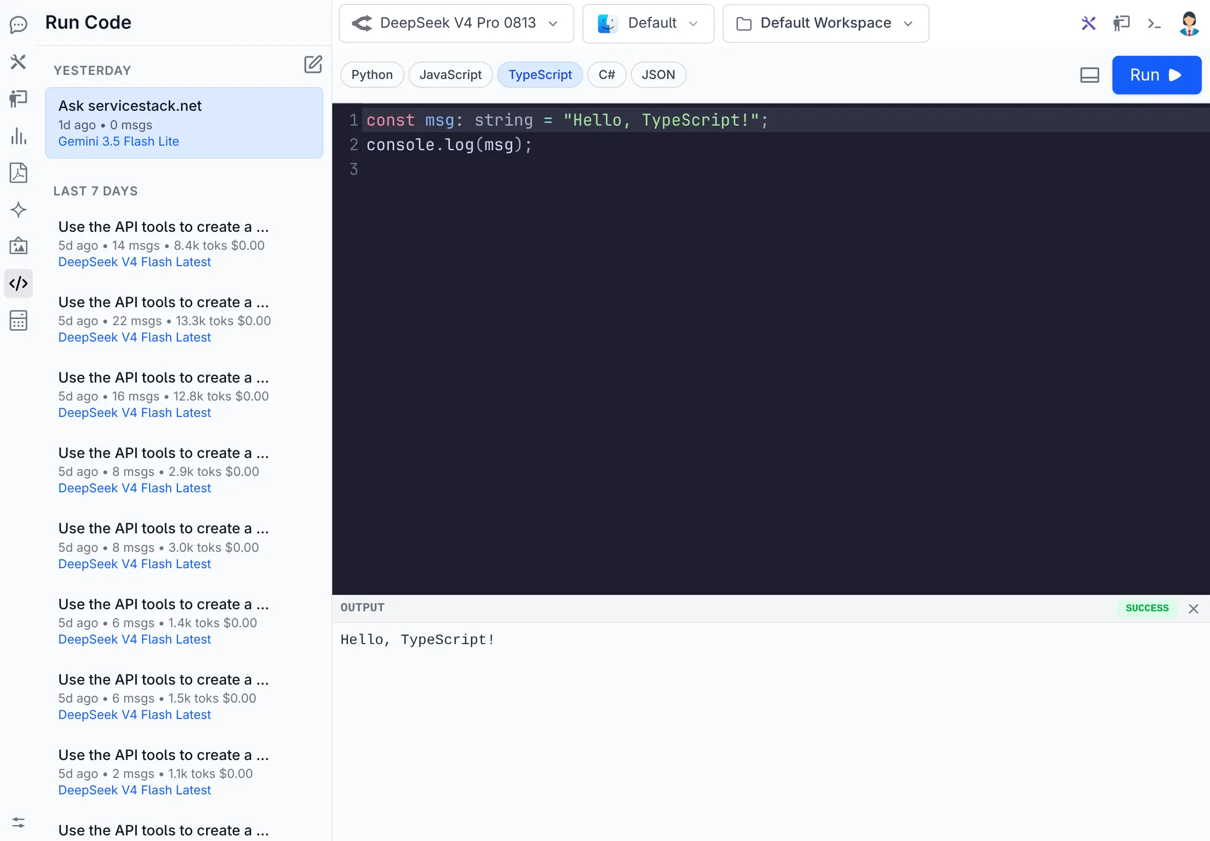 TypeScript code