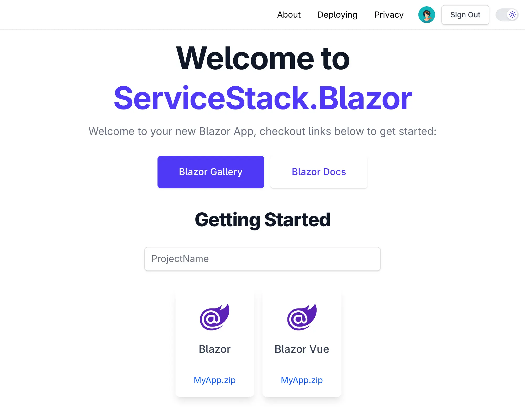 Blazor Template